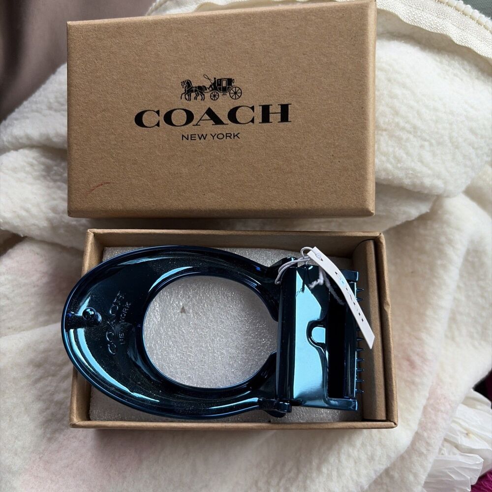 Coach Sculpted Signature Belt Buckle, Style#CE864 V4W, Color Anodized Blue - Picture 3 of 7